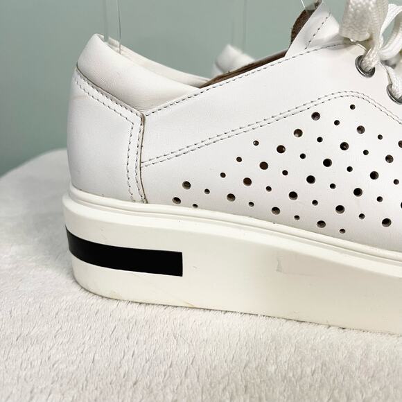 Linea Paolo Sneakers Women 5M White Leather Oxford Kendra Platform Perforated - Picture 11 of 12